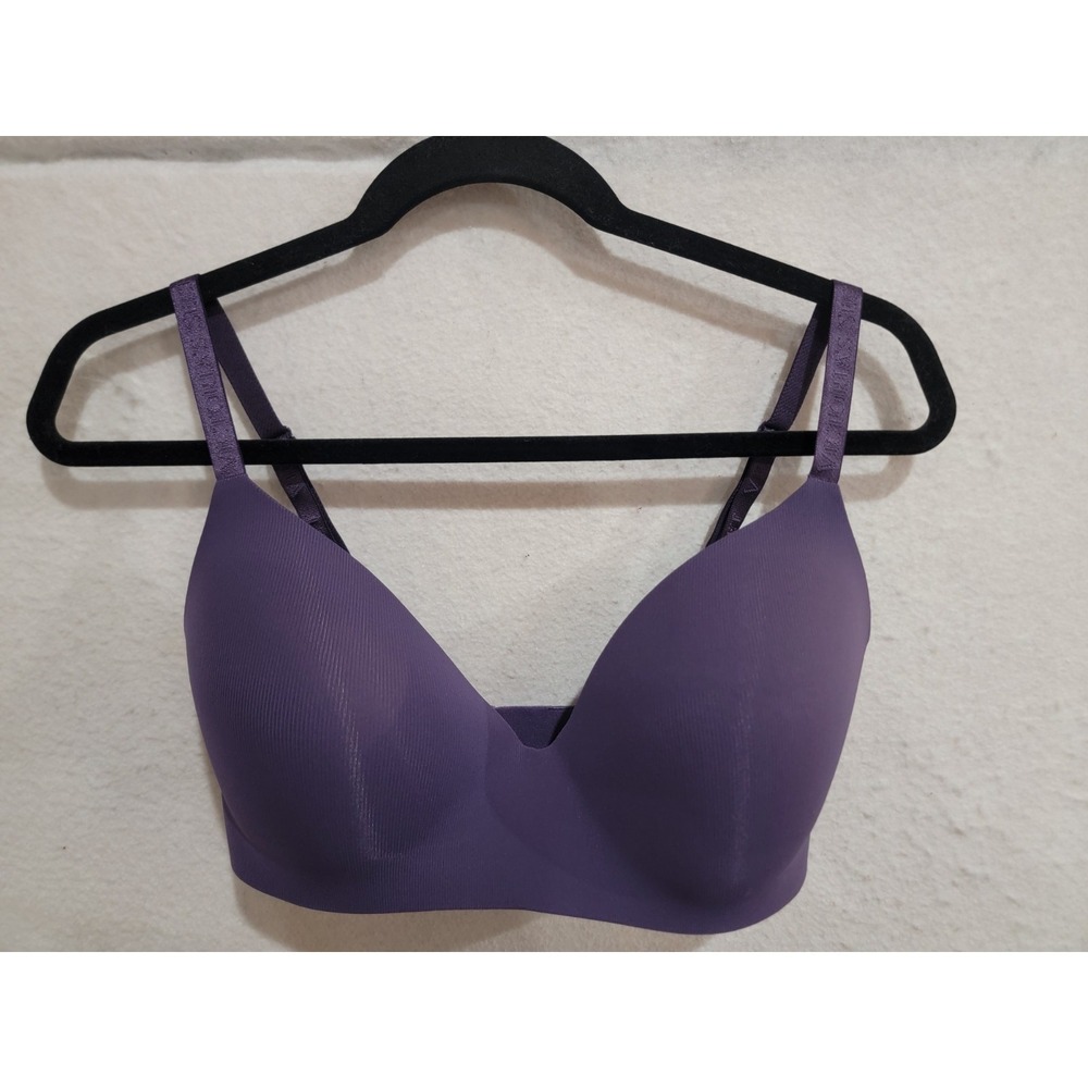 Victoria's Secret Seconde Peau Wireless T-Shirt Bra Purple 34DDD Comfort Logo